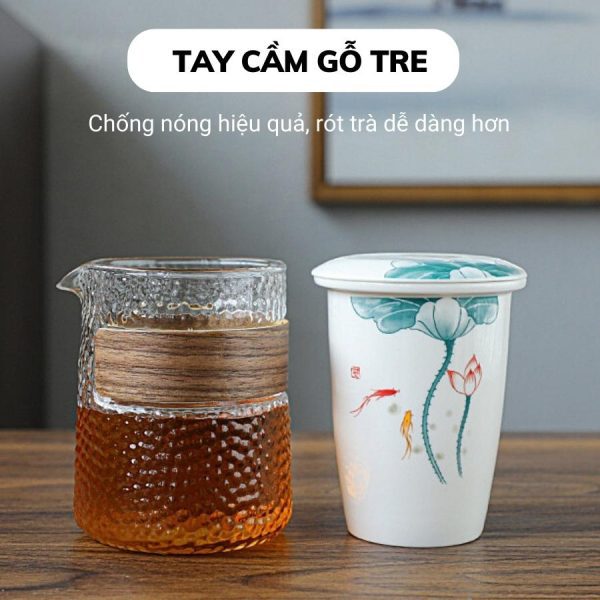 Bộ ấm trà họa tiết hoa văn P-BT03