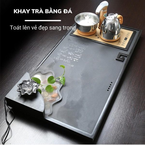 Bộ ấm trà đạo khay đá P-BT08