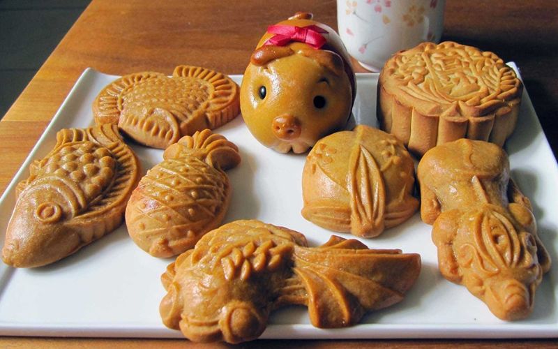 Bánh Trung thu với nhiều hình dáng dễ thương và đa dạng các loại nhân