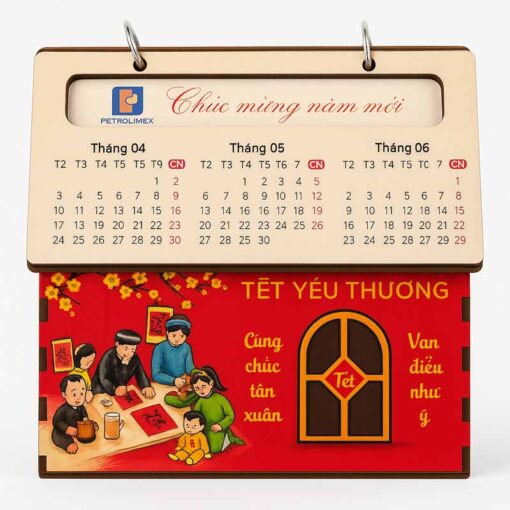 Lịch Tết bằng gỗ
