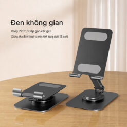 Giá đỡ điện thoại gấp gọn xoay 360 độ gia do dien thoai gap gon xoay 360 do den 14