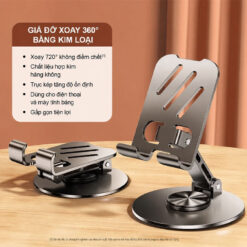 Giá đỡ điện thoại hợp kim xoay 360 độ gia do dien thoai hop kim xoay 360 do mau ghi 15