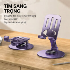 Giá đỡ điện thoại hợp kim xoay 360 độ gia do dien thoai hop kim xoay 360 do mau tim 7